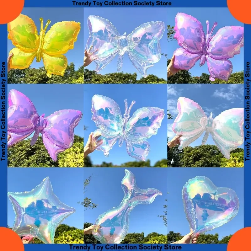New Laser-Patterned Transparent Iriable-Color Bow Children'S Aluminum Film Balloon With Heart-Shaped Five-Star Design Party Gift
New Laser-Patterned Transparent Iriable-Color Bow Children'S Aluminum Film Balloon With Heart-Shaped Five-Star Design Party Gift