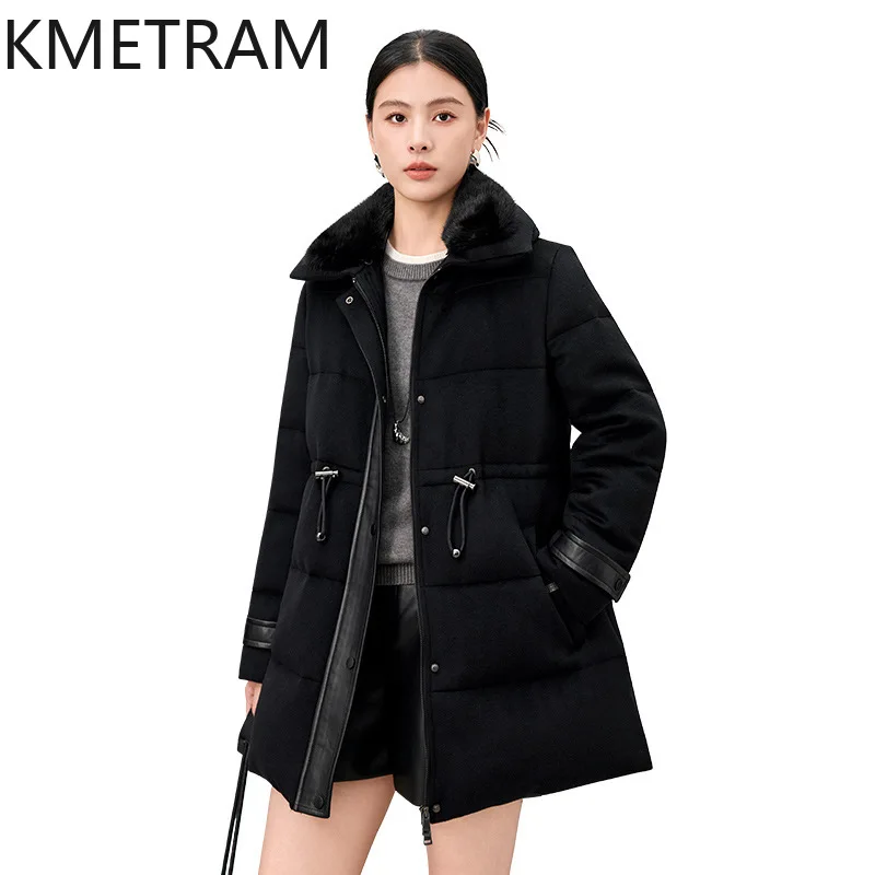 KMETRAM Mink Fur Lapel Mid-Length Puffer Jacket Women 95% Goose Down Jackets Drawstring Waist Coat 2026 Winter Woman Clothing 패딩
KMETRAM Mink Fur Lapel Mid-Length Puffer Jacket Women 95% Goose Down Jackets Drawstring Waist Coat 2026 Winter Woman Clothing 패딩