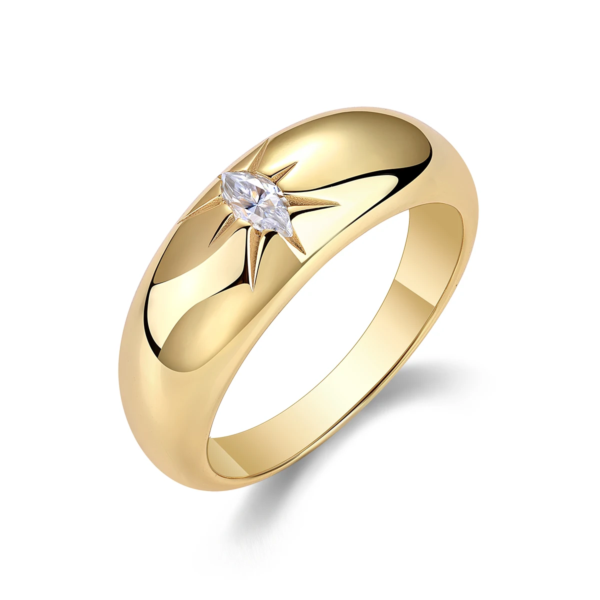 JIUZUAN Moissanite Ring, 18K Gold Plated S925 Silver, Minimalist Luxury Design for Women, Hypoallergenic Christmas Gift Jewelry
JIUZUAN Moissanite Ring, 18K Gold Plated S925 Silver, Minimalist Luxury Design for Women, Hypoallergenic Christmas Gift Jewelry