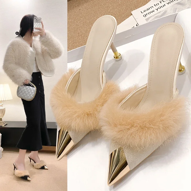 Women's Fashion Slippers Thin Heels Pointed Toe Maui Decoration Shoes Women Dress High Heels Cover Toe Sexy Zapatillas De Mujer
Women's Fashion Slippers Thin Heels Pointed Toe Maui Decoration Shoes Women Dress High Heels Cover Toe Sexy Zapatillas De Mujer
