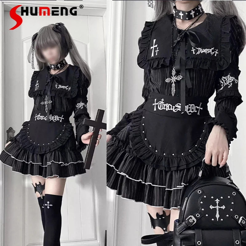Subculture Mine Print Embroidery Long-sleeved Shirt Skirt Set Autumn New 2025 Japanese Gothic Harajuku Aesthetic Top Mini Skirt
Subculture Mine Print Embroidery Long-sleeved Shirt Skirt Set Autumn New 2025 Japanese Gothic Harajuku Aesthetic Top Mini Skirt