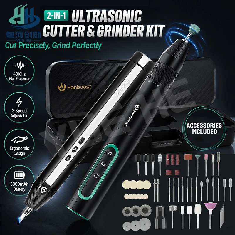 Hanboost Ultrasonic Cutter Cordless Precision Cutting Tool for 3D Print Acrylic PCB Wood with LED Light Safety Auto Shut Off
Hanboost Ultrasonic Cutter Cordless Precision Cutting Tool for 3D Print Acrylic PCB Wood with LED Light Safety Auto Shut Off