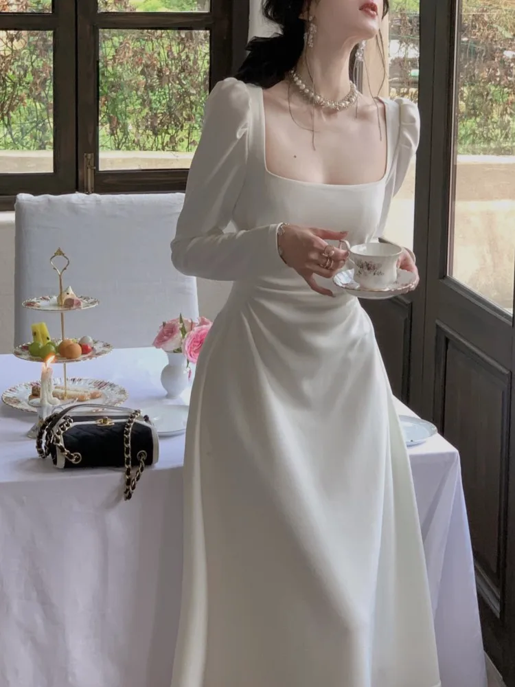 2023 Spring New Elegant Square Collar Midi Party Dress For Women Long Sleeve Black White Slim Vestidos Female Clothes
2023 Spring New Elegant Square Collar Midi Party Dress For Women Long Sleeve Black White Slim Vestidos Female Clothes