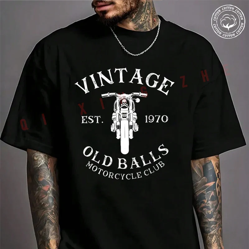 Vintage 50Th Birthday Est 1970 Old Balls Motorcycle Club T-Shirt Men's Cotton Summer Casual Short Sleeve Round Neck Tees
Vintage 50Th Birthday Est 1970 Old Balls Motorcycle Club T-Shirt Men's Cotton Summer Casual Short Sleeve Round Neck Tees