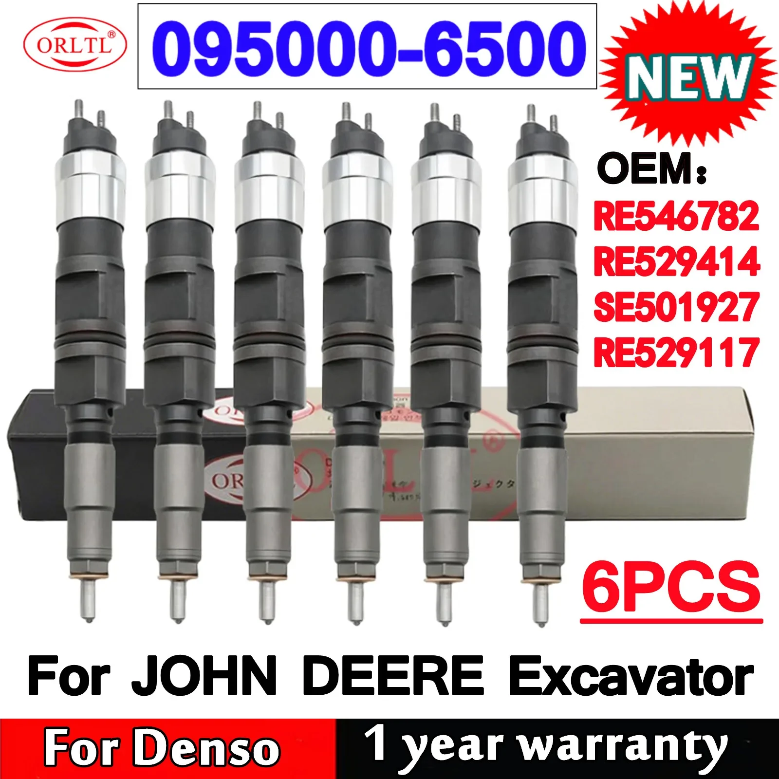 6 PCS 095000-6500 RE546782 RE529414 SE501927 RE529117 Common Rail Fuel Injector 095000-6501 For JOHN DEERE Excavator 0950006500
6 PCS 095000-6500 RE546782 RE529414 SE501927 RE529117 Common Rail Fuel Injector 095000-6501 For JOHN DEERE Excavator 0950006500