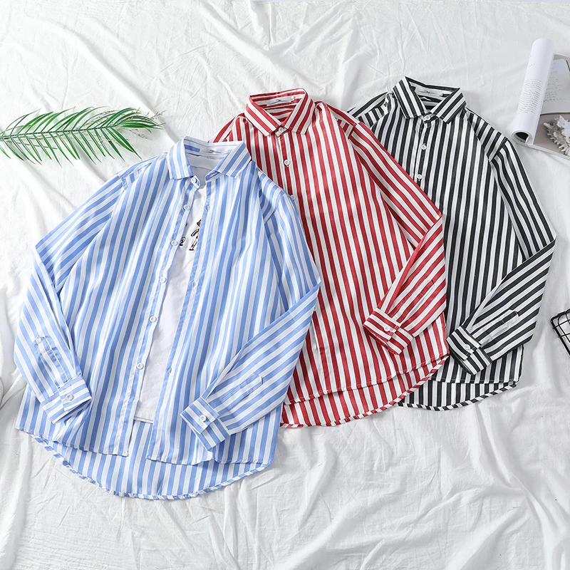 Trendy Korean Style Men's Long Sleeve Slim Fit Striped Shirt Student Fashion Cotton Polyester Blend Iron Free Print Shirt
Trendy Korean Style Men's Long Sleeve Slim Fit Striped Shirt Student Fashion Cotton Polyester Blend Iron Free Print Shirt