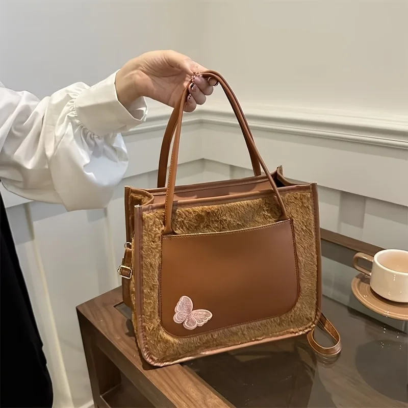 Fashionable Women's PU Handbag Casual and Versatile Fall/Winter Butterfly Appliqué Shoulder Bag Crossbody Bag Bucket Bag
Fashionable Women's PU Handbag Casual and Versatile Fall/Winter Butterfly Appliqué Shoulder Bag Crossbody Bag Bucket Bag