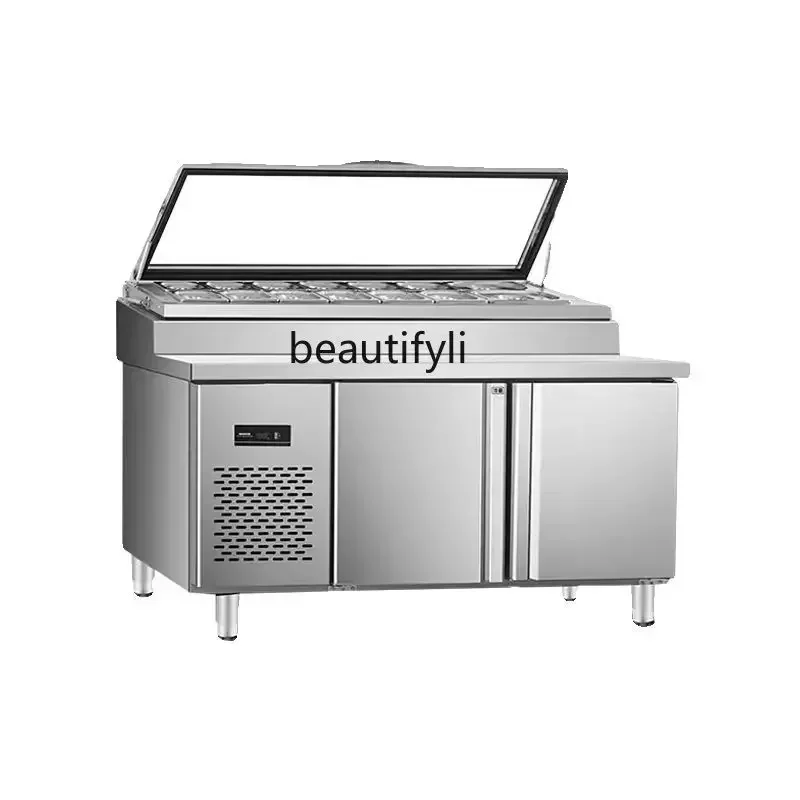 Q Commercial salad dressing multi-functional fruit fishing display cabinet operation refrigeration table
Q Commercial salad dressing multi-functional fruit fishing display cabinet operation refrigeration table