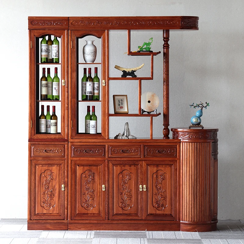 New Chinese-style solid wood entrance shoe cabinet golden rosewood partition rack living room screen room hall double-sided
New Chinese-style solid wood entrance shoe cabinet golden rosewood partition rack living room screen room hall double-sided