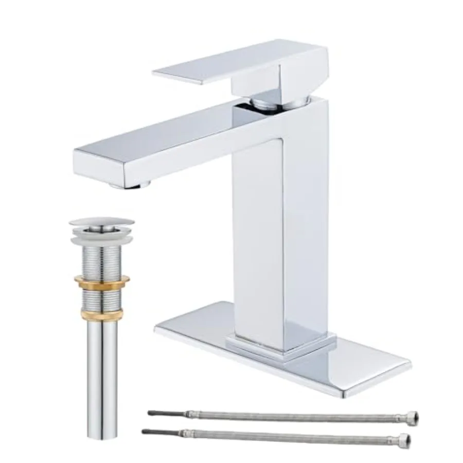 Bathroom Faucet Single Hole Vanity Bath Faucet Single Handle Modern Stainless Steel Bathroom Faucets for Sink 1 Hole with Pop U
Bathroom Faucet Single Hole Vanity Bath Faucet Single Handle Modern Stainless Steel Bathroom Faucets for Sink 1 Hole with Pop U