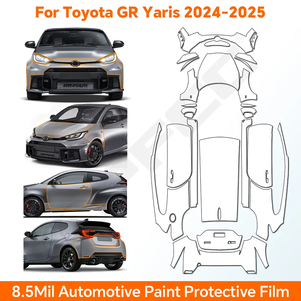 Pre-Cut Paint Protection Film Car Clear Kit Sticker For Toyota GR Yaris 2024 2025 TPU Transparent Sticker Body Accessories
Pre-Cut Paint Protection Film Car Clear Kit Sticker For Toyota GR Yaris 2024 2025 TPU Transparent Sticker Body Accessories