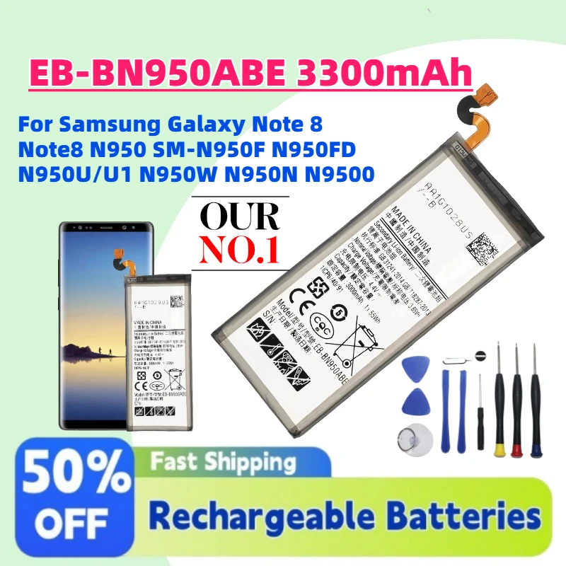 Upgrade EB-BN950ABE 3300mAh 3.85V Phone Battery for Samsung Galaxy Note 8 Note8 N950 SM-N950F N950FD N950U/U1 N950W N950N N9500
Upgrade EB-BN950ABE 3300mAh 3.85V Phone Battery for Samsung Galaxy Note 8 Note8 N950 SM-N950F N950FD N950U/U1 N950W N950N N9500