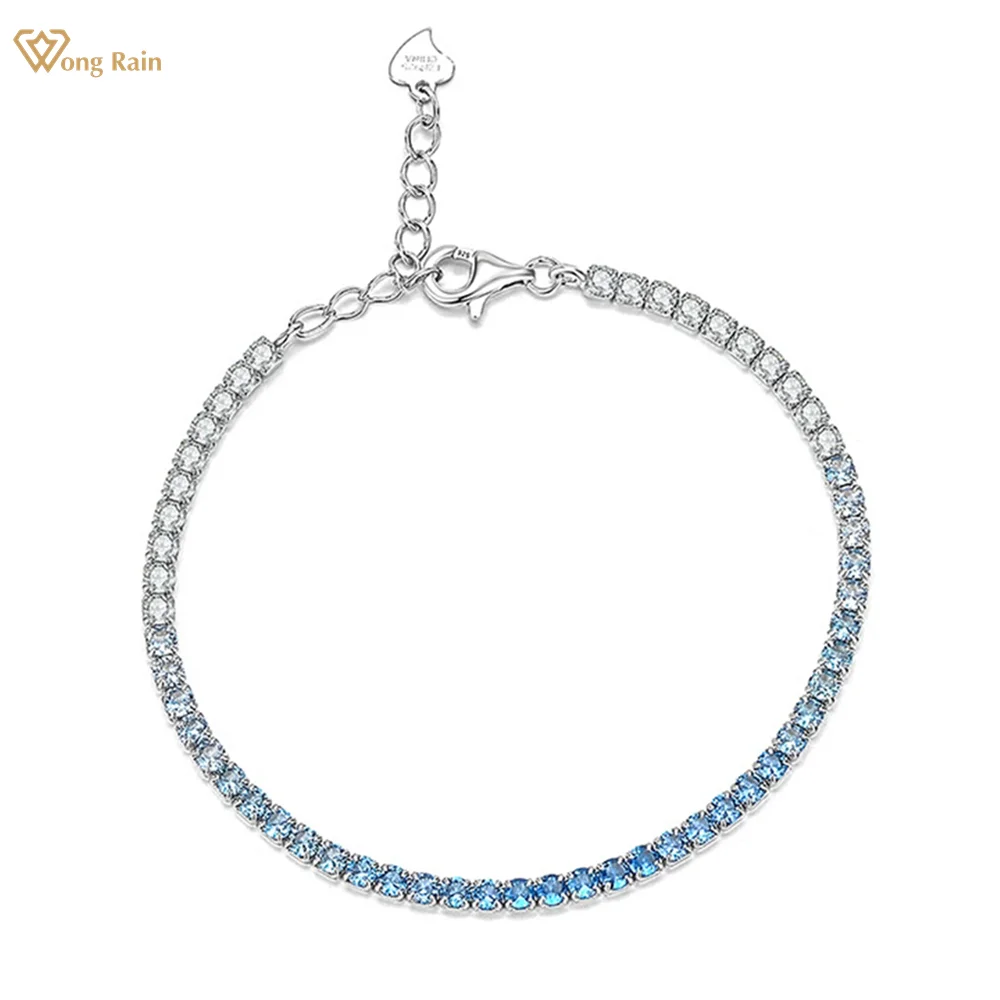Wong Rain 925 Sterling Silver Lab Sapphire High Carbon Diamonds Gemstone Tennis Chain Bracelets Bangle Fine Jewelry Wholesale
Wong Rain 925 Sterling Silver Lab Sapphire High Carbon Diamonds Gemstone Tennis Chain Bracelets Bangle Fine Jewelry Wholesale