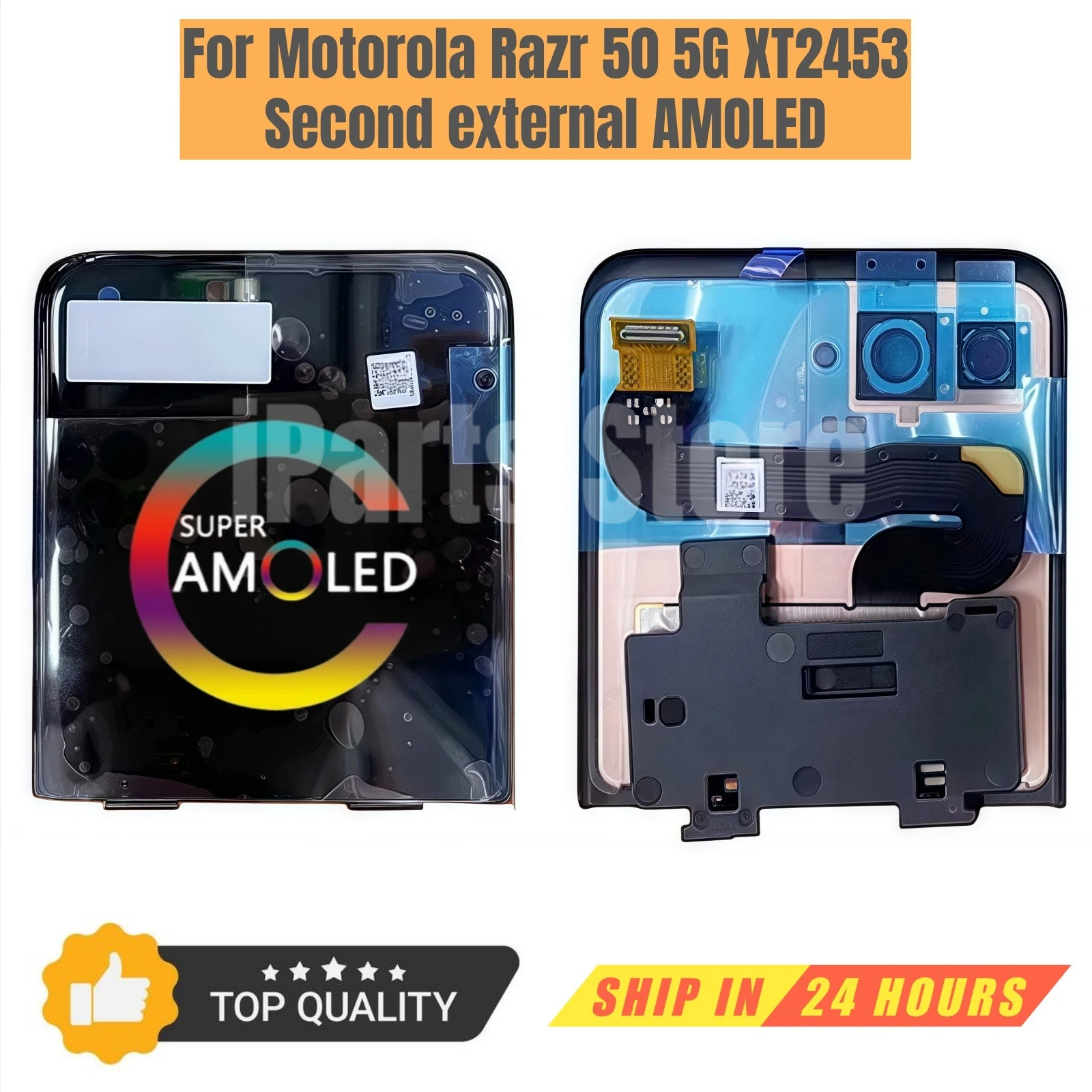 Замена iParts, новый второй внешний AMOLED-дисплей для Motorola Razr 50 5G XT2453, 3,6-дюймовый маленький сенсорный экран в сборе OEM
Замена iParts, новый второй внешний AMOLED-дисплей для Motorola Razr 50 5G XT2453, 3,6-дюймовый маленький сенсорный экран в сборе OEM