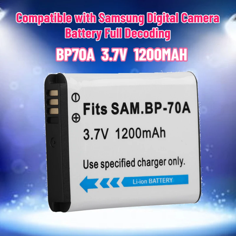 1200MAH 3.7V BP-70A Battery For SAMSUNG AQ100 ES70 ES80 ES90 PL90 PL100 PL101 PL120 PL170 PL200 PL201 SL50 SL600 SL605 SL630
1200MAH 3.7V BP-70A Battery For SAMSUNG AQ100 ES70 ES80 ES90 PL90 PL100 PL101 PL120 PL170 PL200 PL201 SL50 SL600 SL605 SL630