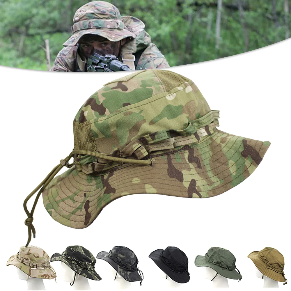 Summer Camouflage Tactical Hats for Men Big Brim Benny Hat Outdoor Fishing Camping Hiking Sunshade Jungle Cap Military Style
Summer Camouflage Tactical Hats for Men Big Brim Benny Hat Outdoor Fishing Camping Hiking Sunshade Jungle Cap Military Style