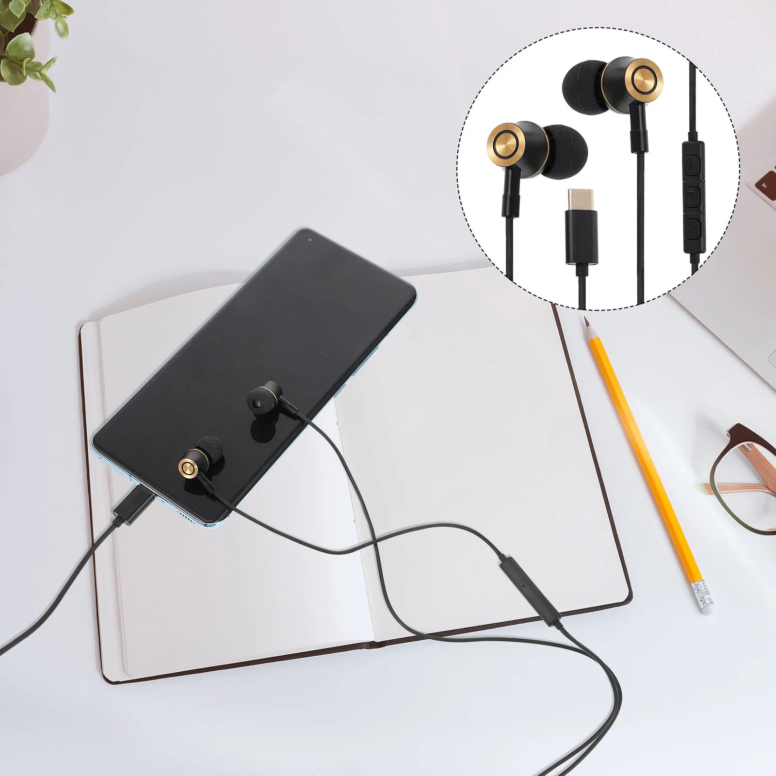 USB C Earbud Headphones Wired in-Ear Ergonomic Three-Key Control Noise Canceling Headset for Phone Tablet with Panoramic Sound
USB C Earbud Headphones Wired in-Ear Ergonomic Three-Key Control Noise Canceling Headset for Phone Tablet with Panoramic Sound