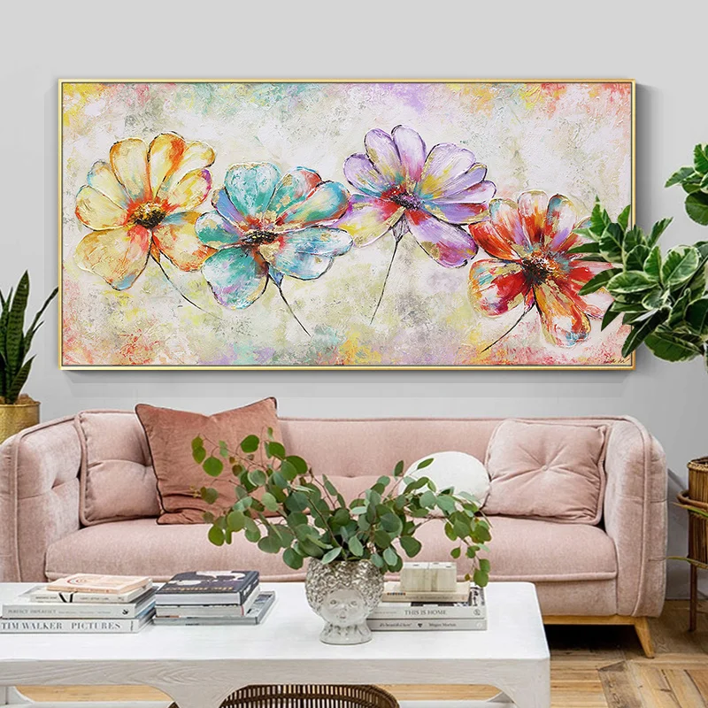 Frameless Hand Painted Knife Flowers Oil Painting On Canvas Large Palette 3D Paintings For Living Room Modern Abstract Art
Frameless Hand Painted Knife Flowers Oil Painting On Canvas Large Palette 3D Paintings For Living Room Modern Abstract Art