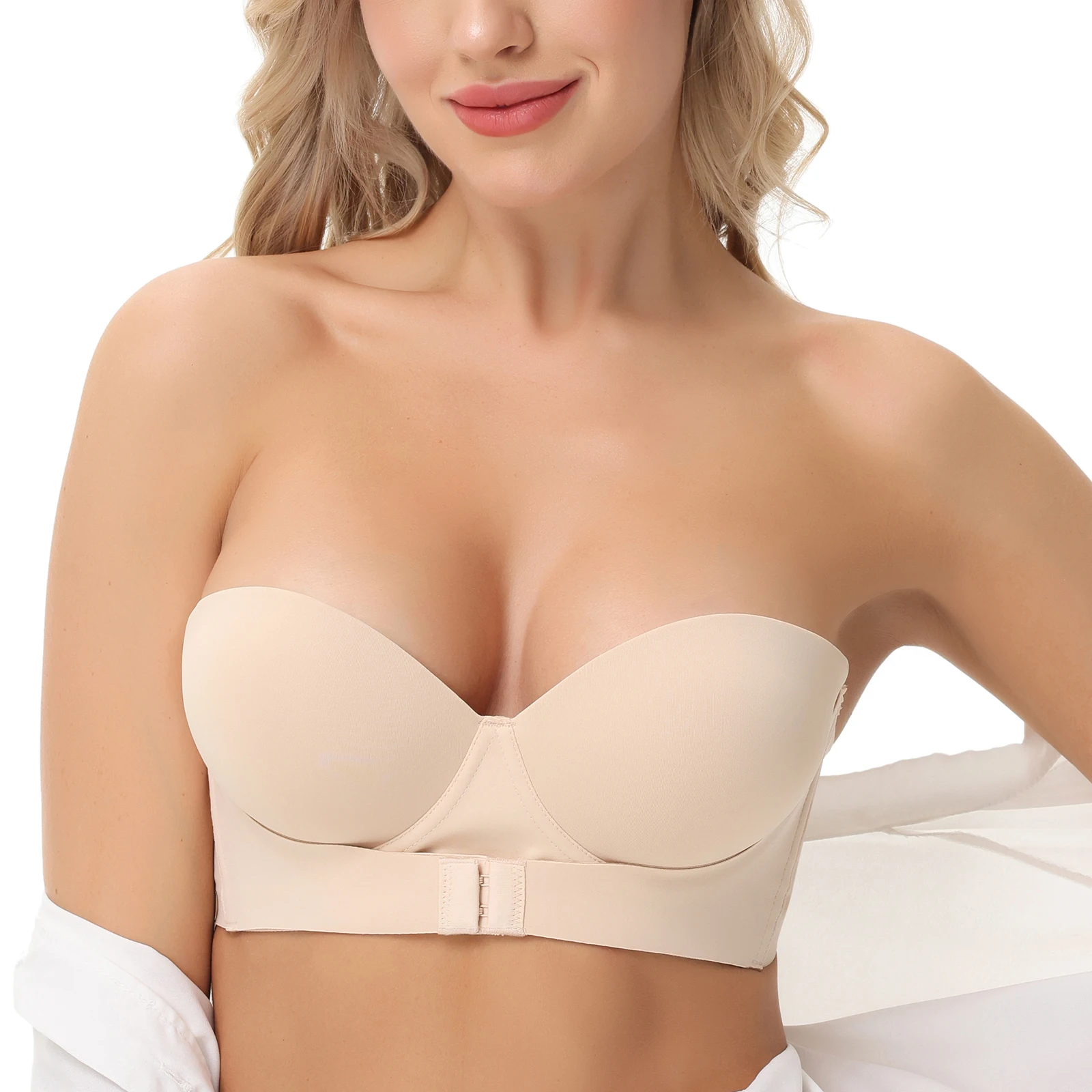 New Strapless Bra Sexy Push Up Bras Front Back Closure Anti-slip Convertible Adjustable Invisible Straps Padded Wire Bone Plunge
New Strapless Bra Sexy Push Up Bras Front Back Closure Anti-slip Convertible Adjustable Invisible Straps Padded Wire Bone Plunge