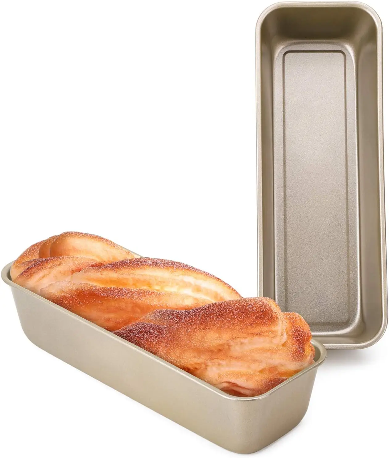 Beasea Long Loaf Pan, 12x4 Inch Rectangle Bread Loaf Pan Set of 2, Nonstick Bread Pans Carbon Steel Toast Pan Golden Cake Pan Loaf Baking Pans Bakeware for Oven Baking
Beasea Long Loaf Pan, 12x4 Inch Rectangle Bread Loaf Pan Set of 2, Nonstick Bread Pans Carbon Steel Toast Pan Golden Cake Pan Loaf Baking Pans Bakeware for Oven Baking