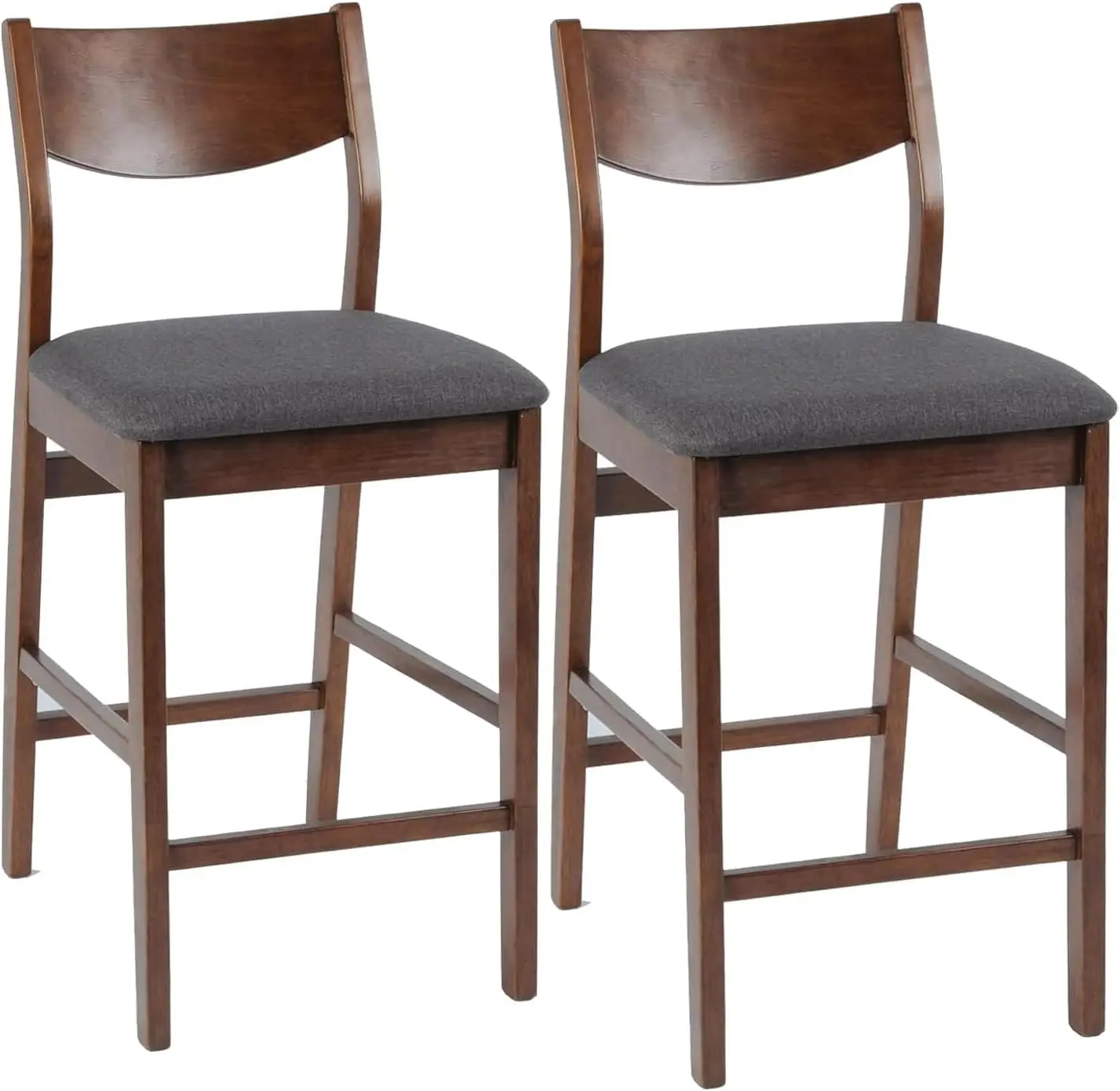 Counter Height Bar Stool Set Of 2, Solid Wood Counter Height Chairs With Back, Mid- Upholstered Dining Chair With 24 Hes Seat
Counter Height Bar Stool Set Of 2, Solid Wood Counter Height Chairs With Back, Mid- Upholstered Dining Chair With 24 Hes Seat
