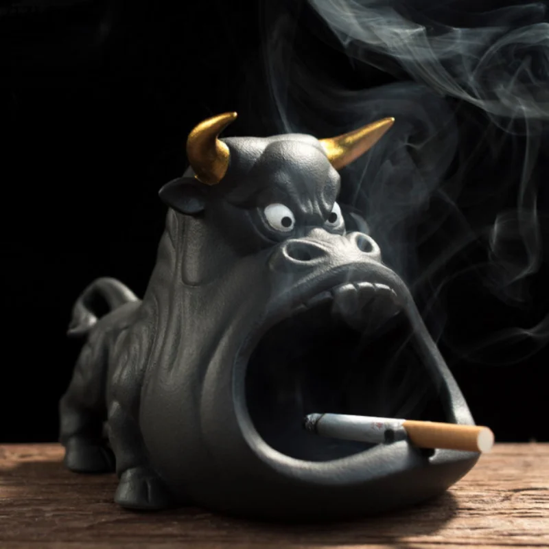 Ashtray Ceramic Fan Creative Cartoon Bull Anti Fly Ash Car Home Living Room Large Capacity Ceramic Ashtray Home Decoration
Ashtray Ceramic Fan Creative Cartoon Bull Anti Fly Ash Car Home Living Room Large Capacity Ceramic Ashtray Home Decoration