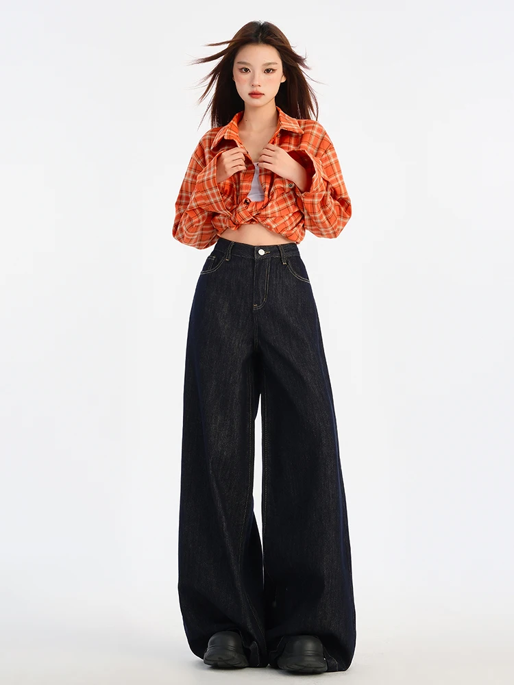 Deep Blue Vintage Wide Leg Denim Jeans Women's Spring New Loose Sensation Drapey Straight Floor-Length Pants
Deep Blue Vintage Wide Leg Denim Jeans Women's Spring New Loose Sensation Drapey Straight Floor-Length Pants