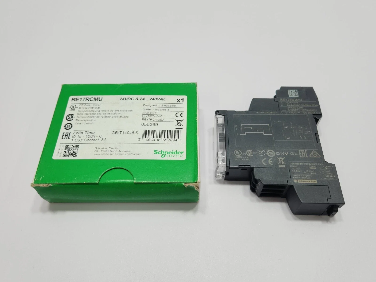 RE17RCMU Modular timing relay, 8 A, 1 CO, 1 s..100 h, off delay, 24...240 V AC
RE17RCMU Modular timing relay, 8 A, 1 CO, 1 s..100 h, off delay, 24...240 V AC