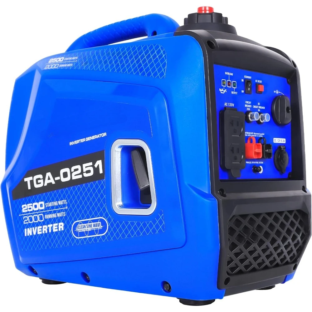 Generator 2500 Watt, Inverter Generator Portable 80cc 4 Stroke Engine, 120V AC Duplex Receptacle and 12V DC Output, Generators
Generator 2500 Watt, Inverter Generator Portable 80cc 4 Stroke Engine, 120V AC Duplex Receptacle and 12V DC Output, Generators
