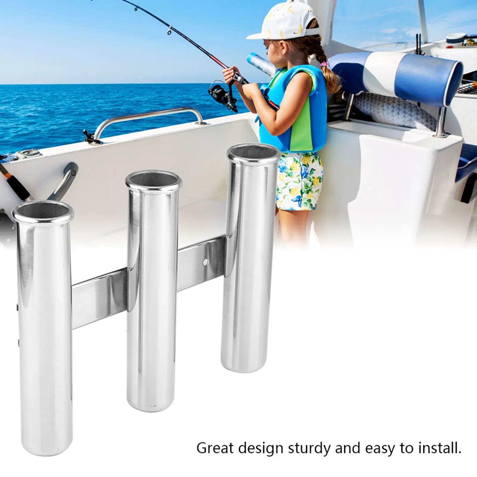 Boat 3 Link Rack Tubes Stainless Steel Fishing Rod Holder for Marine Yacht
Boat 3 Link Rack Tubes Stainless Steel Fishing Rod Holder for Marine Yacht