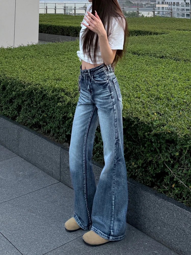 Американские джинсы с высокой талией и широкими штанинами для женщин, весенне-осенний дизайн, эффект утончения, прямой крой, синие длинные брюки
Американские джинсы с высокой талией и широкими штанинами для женщин, весенне-осенний дизайн, эффект утончения, прямой крой, синие длинные брюки