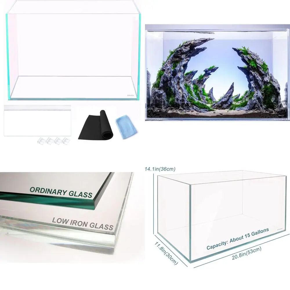 Ultra Clear Glass Rimless Aquarium for 15 Gallons with Low Iron Content
Ultra Clear Glass Rimless Aquarium for 15 Gallons with Low Iron Content