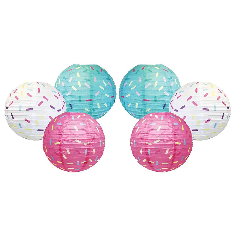 6 Pcs Colored Paper Lanterns Donut Pattern Hanging Decorative Lights for Wedding Party Outdoor Indoor Garden Decoration
6 Pcs Colored Paper Lanterns Donut Pattern Hanging Decorative Lights for Wedding Party Outdoor Indoor Garden Decoration