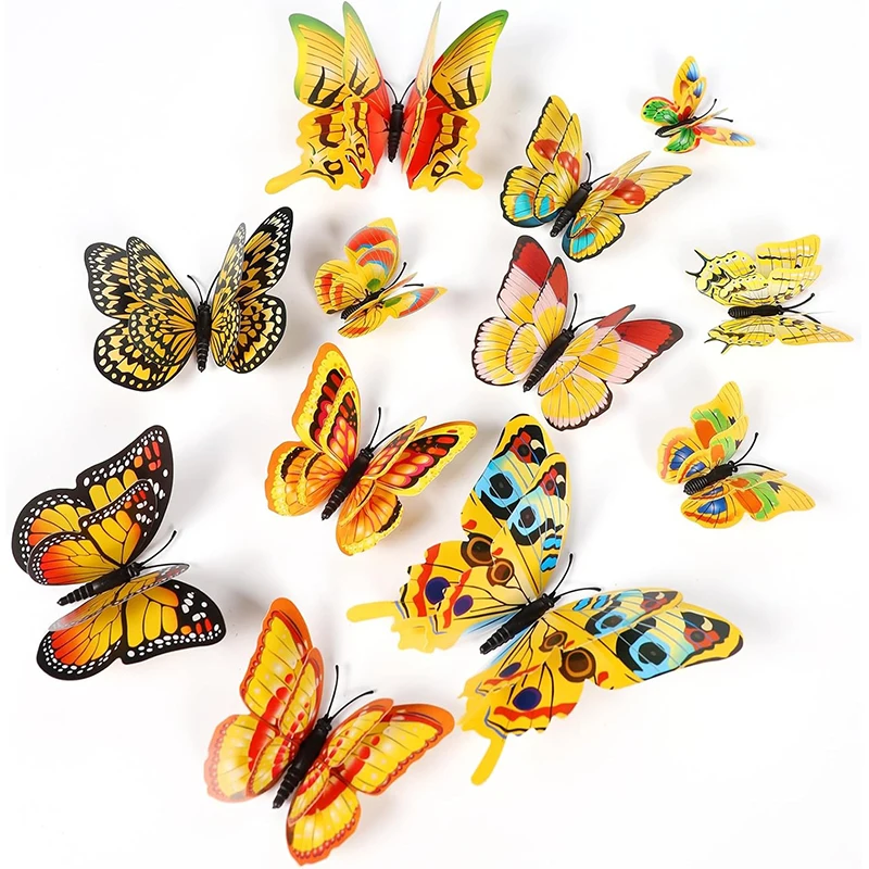 New Style 12Pcs Gold Silver Double Layer 3D Butterfly Wall Stickers for Birthday Party Room Cake Art Colorful Theme Decoration
New Style 12Pcs Gold Silver Double Layer 3D Butterfly Wall Stickers for Birthday Party Room Cake Art Colorful Theme Decoration