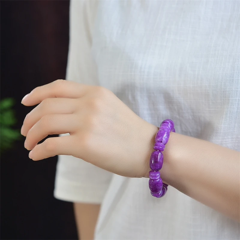 Natural Charoite Bucket Bead Bracelet Reiki Healing Fengshui Stone Fashion Jewelry For Women Holiday Gift 1PCS 12X18MM
Natural Charoite Bucket Bead Bracelet Reiki Healing Fengshui Stone Fashion Jewelry For Women Holiday Gift 1PCS 12X18MM
