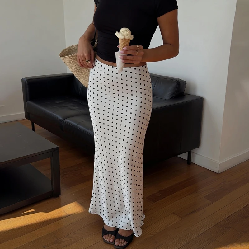 White Polka Dot Long Skirt Women 2026 Summer Loose Straight Skirts Elegant Commute High Waist Slim Female Maxi Skirts Clothes
White Polka Dot Long Skirt Women 2026 Summer Loose Straight Skirts Elegant Commute High Waist Slim Female Maxi Skirts Clothes