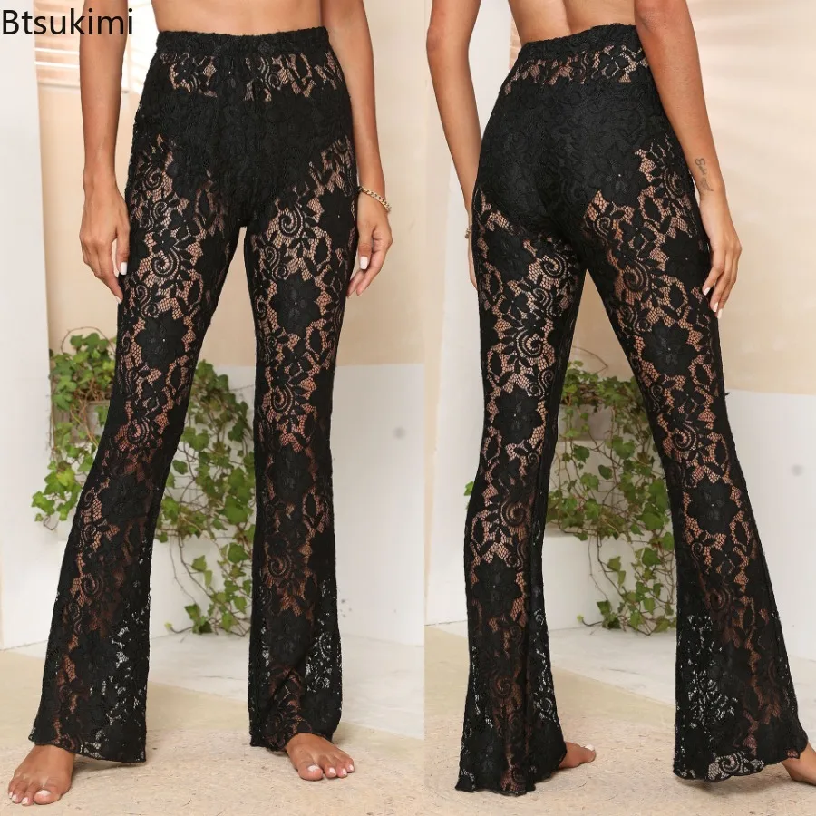 2025 Women's Pants Transparent Hollow Sexy Perspective Flower Lace Pants for Women Flared Pants Black Beach Long Trousers Ladies
2025 Women's Pants Transparent Hollow Sexy Perspective Flower Lace Pants for Women Flared Pants Black Beach Long Trousers Ladies