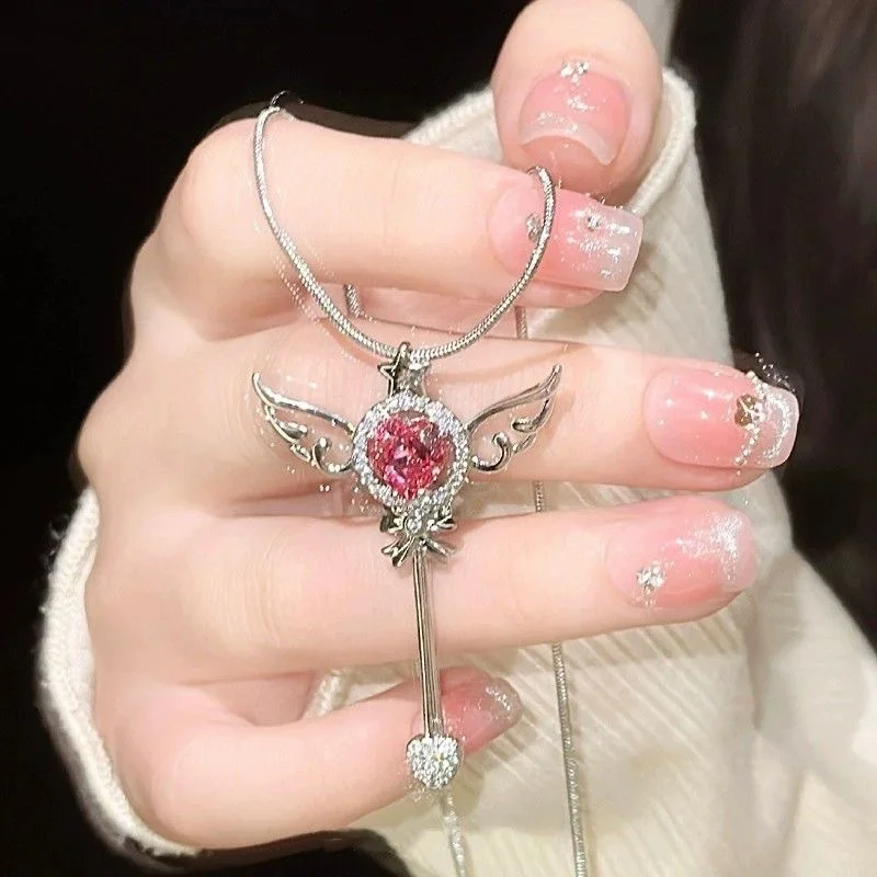 Pink Love Crystal Star Magic Wand Pendant Necklace for Women Personalized Fashion Daily Accessory Party Jewelry Birthday Gifts
Pink Love Crystal Star Magic Wand Pendant Necklace for Women Personalized Fashion Daily Accessory Party Jewelry Birthday Gifts