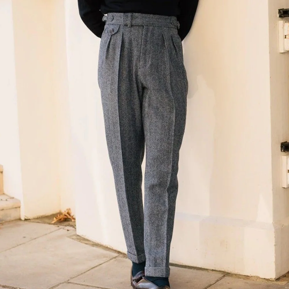 Mens Herringbone Suit Pants with Belt Loops Tapered Trousers Comfortable Breathable Business Casual Formal Office Wear Flat Fron
Mens Herringbone Suit Pants with Belt Loops Tapered Trousers Comfortable Breathable Business Casual Formal Office Wear Flat Fron