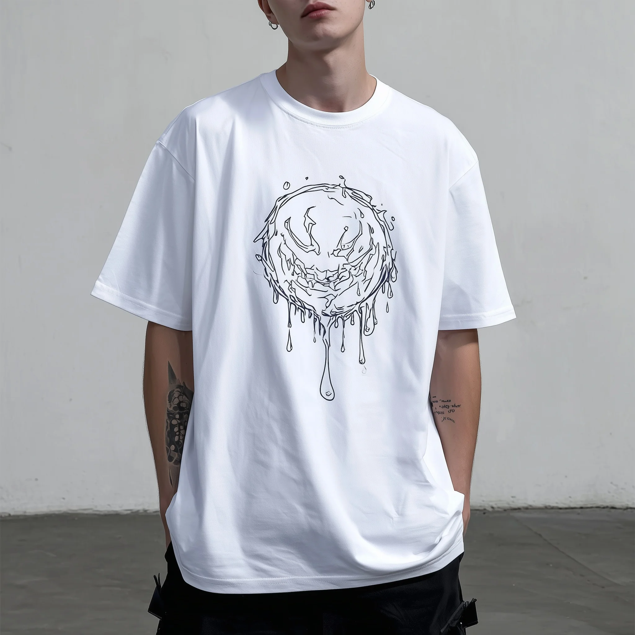 Teevo Men's Crew Neck T-Shirt White Dripping Skull Graphic Print Casual Streetwear
Teevo Men's Crew Neck T-Shirt White Dripping Skull Graphic Print Casual Streetwear