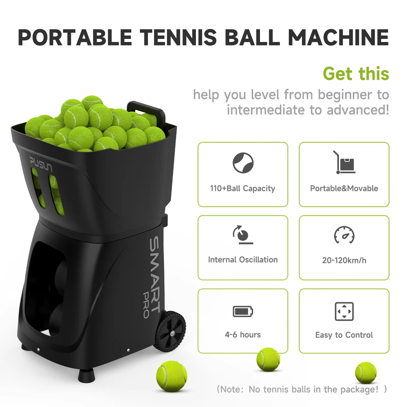 Automatic Tennis Ball Machine with Wheels 4-6h Battery Life Portable Tennis Serving Launcher Robot 20-120km/h Speed Internal Osc
Automatic Tennis Ball Machine with Wheels 4-6h Battery Life Portable Tennis Serving Launcher Robot 20-120km/h Speed Internal Osc