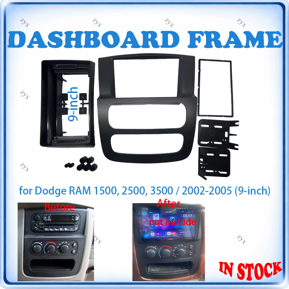 Car Radio Fascia Frame For Dodge Ram 1500 2500 3500 2002-2005 9 inch With Canbus Decoder & Wiring Harness Car Accessories
Car Radio Fascia Frame For Dodge Ram 1500 2500 3500 2002-2005 9 inch With Canbus Decoder & Wiring Harness Car Accessories