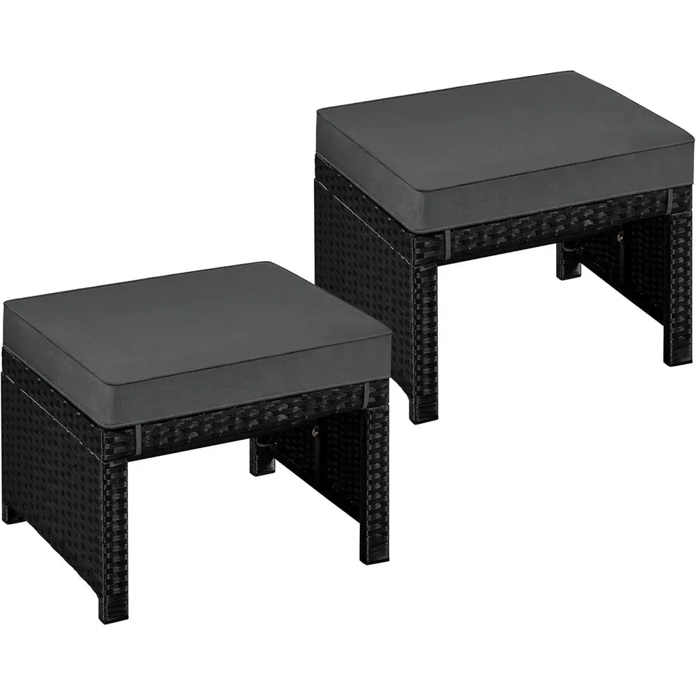 Wicker Ottomans, Set o 2 ootrest with Removable Cushion, 2pcs PE Rattan Side Table Additional Seating Multipose Outdoor urniture
Wicker Ottomans, Set o 2 ootrest with Removable Cushion, 2pcs PE Rattan Side Table Additional Seating Multipose Outdoor urniture