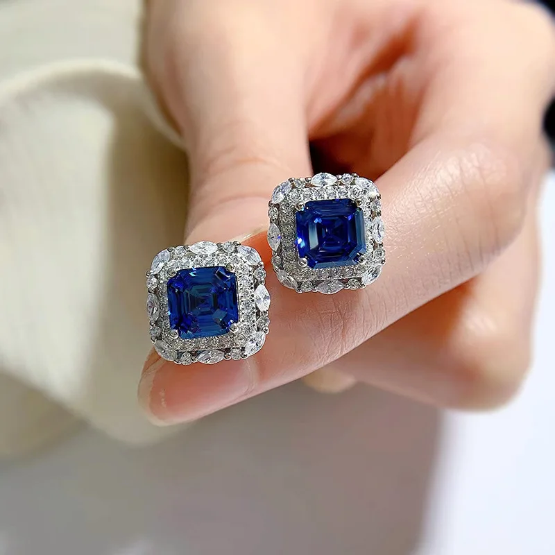 Shining U S925 Silver 7*7mm Square Blue Gems Stud Earrings for Women Fine Jewelry Anniversary
Shining U S925 Silver 7*7mm Square Blue Gems Stud Earrings for Women Fine Jewelry Anniversary