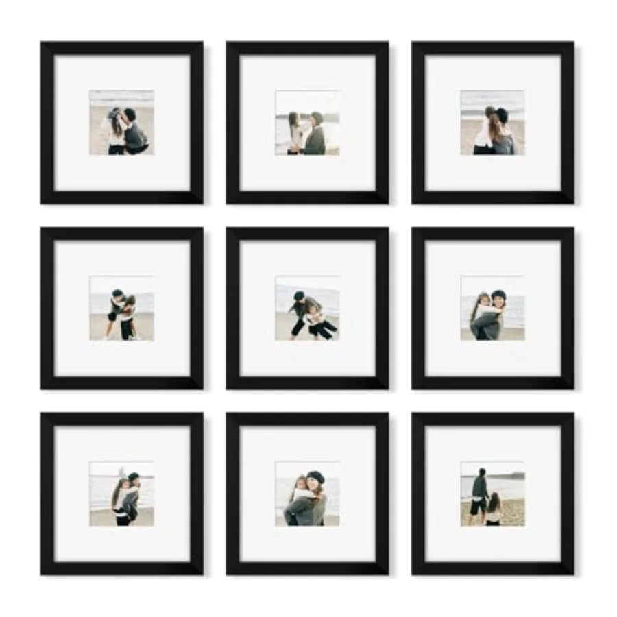 Набор из 9 фоторамок 8x8 для галереи фотографий, для демонстрации картинок 4x4 с паспарту или 8x8 без паспарту, квадратные рамки
Набор из 9 фоторамок 8x8 для галереи фотографий, для демонстрации картинок 4x4 с паспарту или 8x8 без паспарту, квадратные рамки