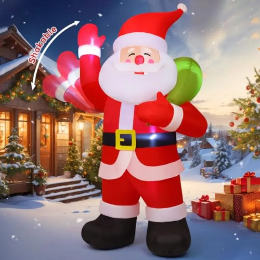 9 FT Animated Christmas Decorations Santa Inflatables, Outdoor Christmas Santa Claus Carry Gift BagandShaking Hand Blow Up Yard
9 FT Animated Christmas Decorations Santa Inflatables, Outdoor Christmas Santa Claus Carry Gift BagandShaking Hand Blow Up Yard