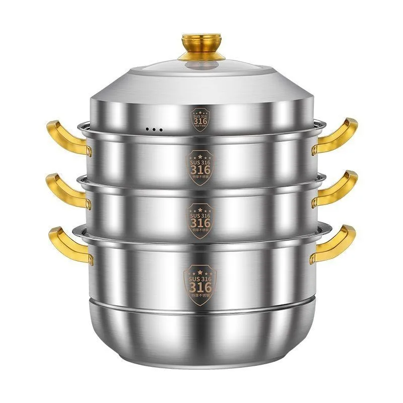 B08B-For Steaming Buns, Fish& Thickened Food- Multi-Layer 316 Stainless Steel Household Steamer, Food Grade Material
B08B-For Steaming Buns, Fish& Thickened Food- Multi-Layer 316 Stainless Steel Household Steamer, Food Grade Material