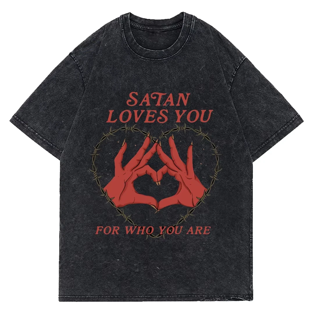 2025 Satan Loves You for Who You Are Washed Kids T Shirt Men Graphic Cotton Tshirt Women Unisex Harajuku T-shirt Clothing
2025 Satan Loves You for Who You Are Washed Kids T Shirt Men Graphic Cotton Tshirt Women Unisex Harajuku T-shirt Clothing