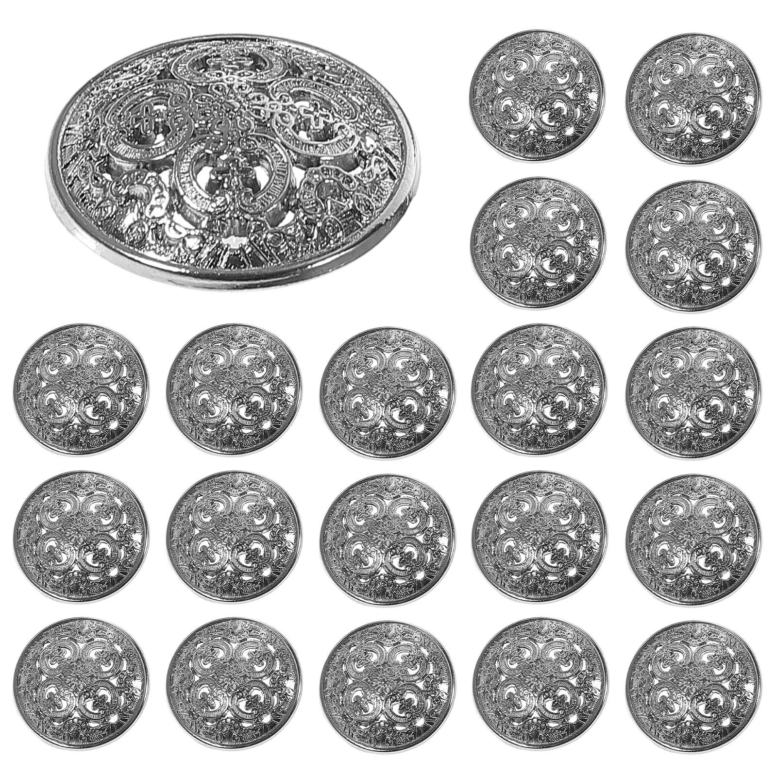 30 Pcs Metal Buttons High Quality Hollow Out Sewing Silver Decorative for Clothes Jackets Hats Jeans Durable Rugged Anti Rust
30 Pcs Metal Buttons High Quality Hollow Out Sewing Silver Decorative for Clothes Jackets Hats Jeans Durable Rugged Anti Rust