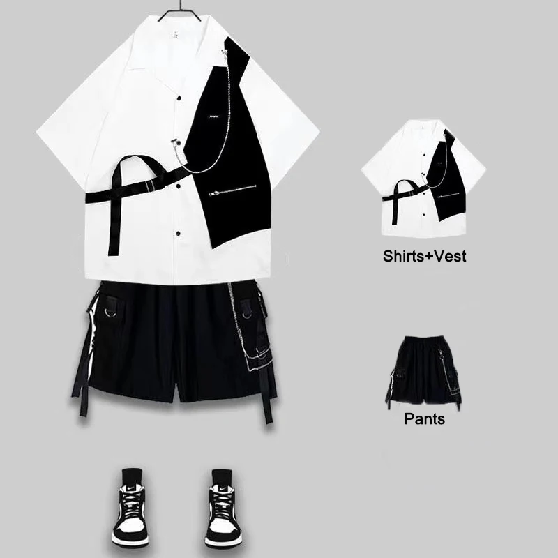 ARENS Techwear Men's Sets Cargo Shorts Men's Shirt Kit Short Sleeve Shirts Korean Streetwear Hip Hop Harajuku Summer
ARENS Techwear Men's Sets Cargo Shorts Men's Shirt Kit Short Sleeve Shirts Korean Streetwear Hip Hop Harajuku Summer